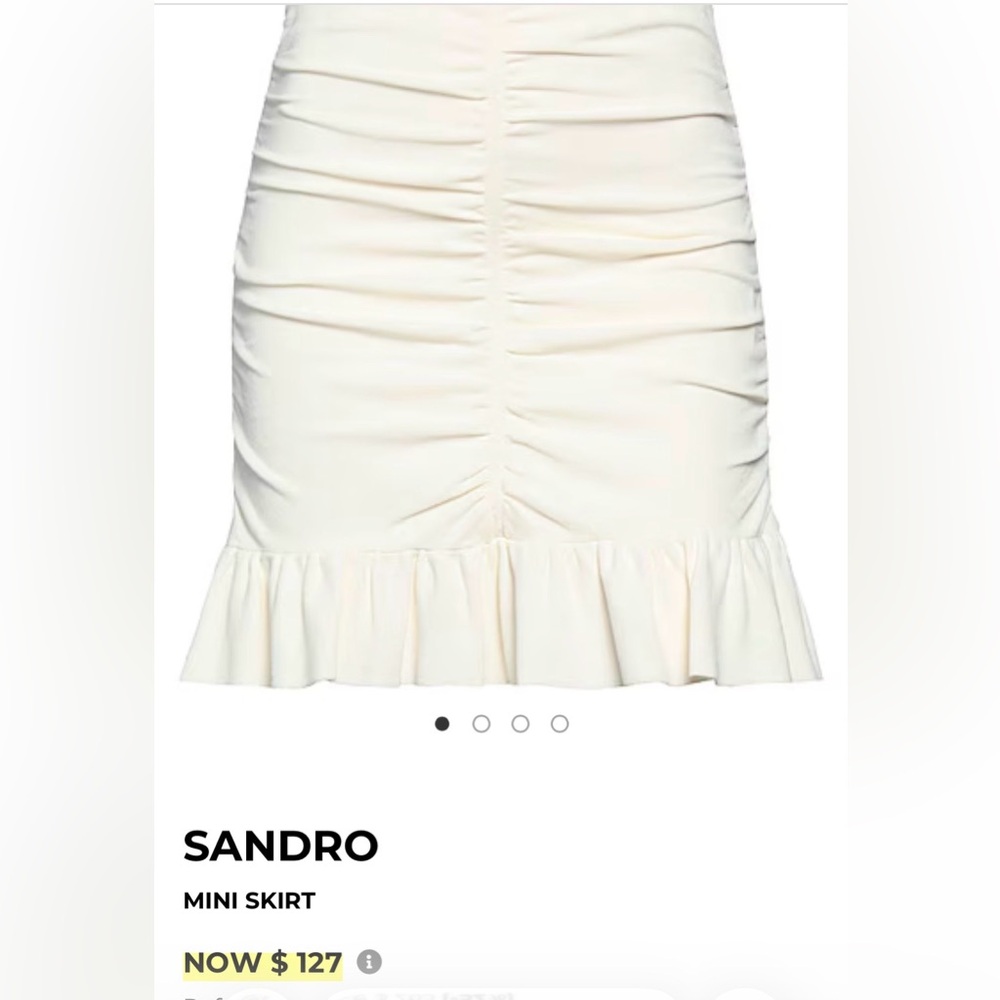 Sandro Cream Ruched Skirt